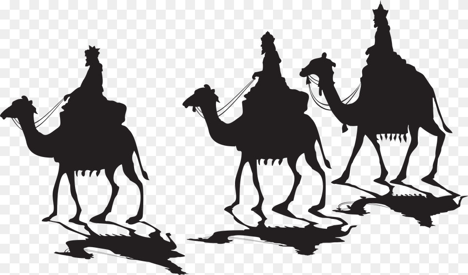 Dromedary Silhouette Clip Art Three Wise Men, Animal, Camel, Mammal, Person Free Transparent Png