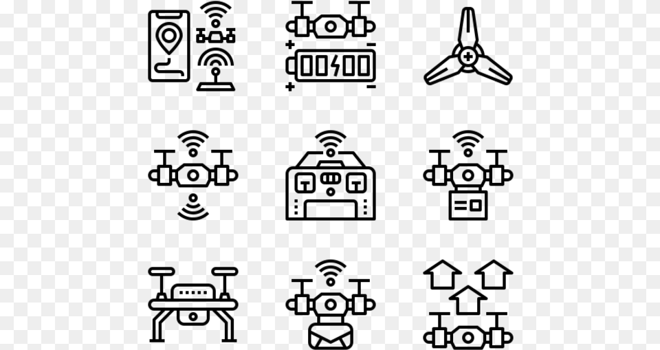 Drone Machine Icon, Gray Free Png