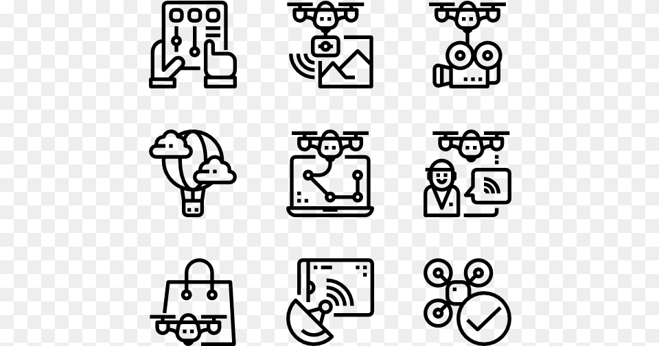 Drone Technology Farm Vector Icon, Gray Png