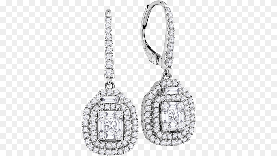 Drop Dangle 1 Ctw Diamond Cluster Earring, Accessories, Gemstone, Jewelry, Chandelier Free Png Download