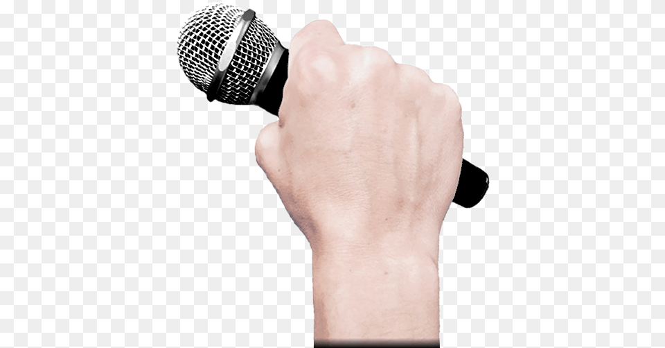 Drop The Mic Microphone Hand With Microphone, Electrical Device, Body Part, Person, Adult Free Png