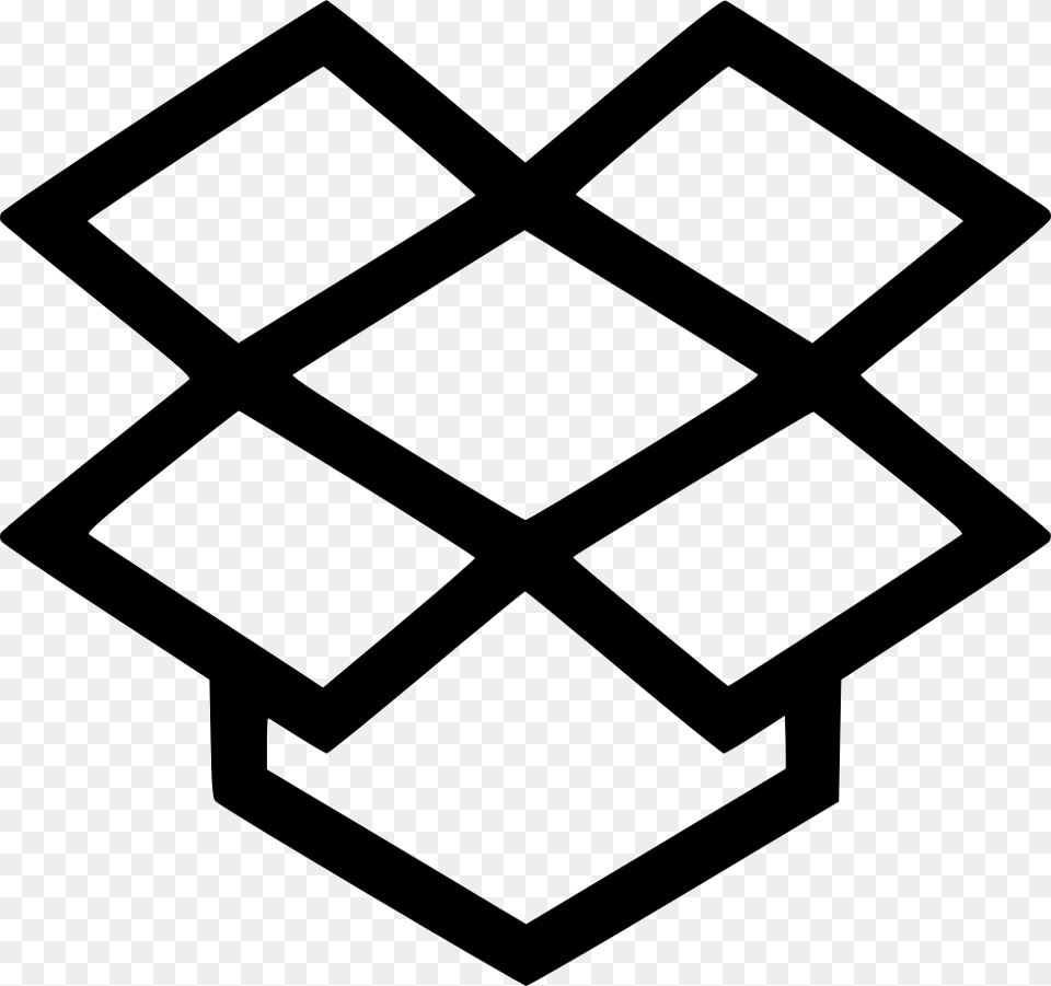 Dropbox Dropbox Line Icon, Symbol, Stencil, Cross Free Png