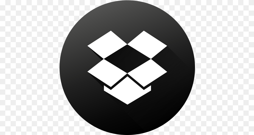 Dropbox Gradient Long Shadow Media Dropbox Icon Circle, Recycling Symbol, Symbol Png