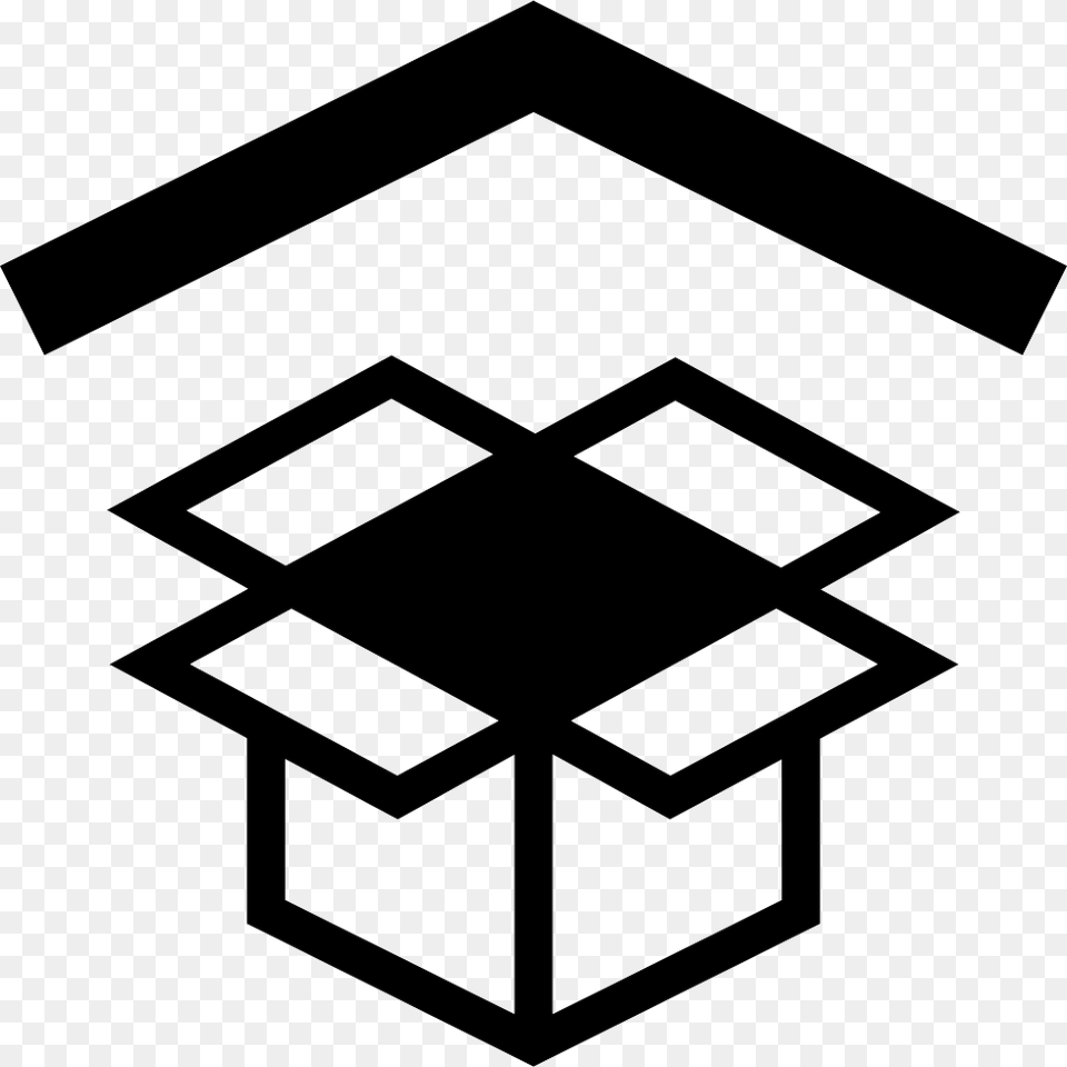 Dropbox Symbol With Arrowhead Up Product Service Icon, Stencil, Cross Free Png