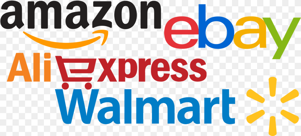 Dropshipping From Aliexpress Amazon Ebay And Walmart Ebay Amazon Walmart Aliexpress, Text, Light, Logo Free Png Download