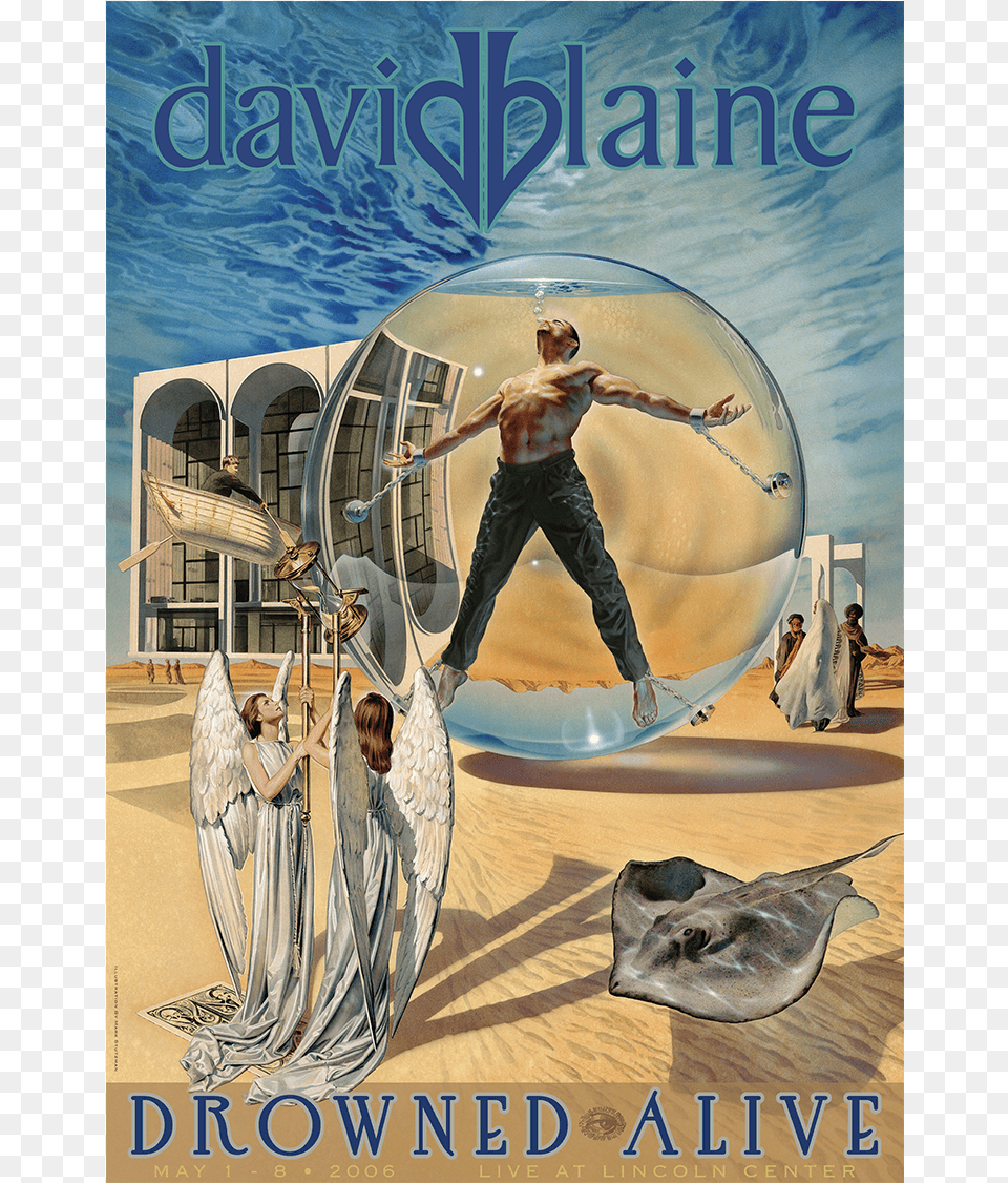 Drowned Allive Poster Dav David Blaine Live Tour Poster, Publication, Book, Adult, Person Free Png