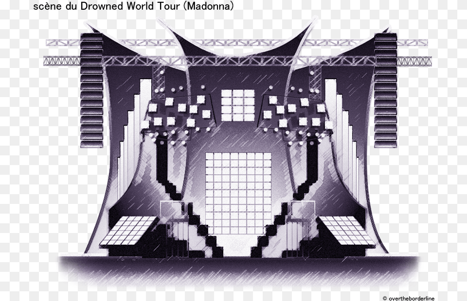 Drowned World Tour Vertical, Architecture, Building, Stage, Art Png