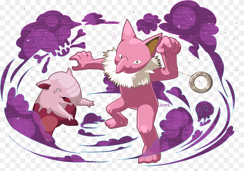 Drowzee Hypno Illustration, Art, Graphics, Purple, Animal Free Png