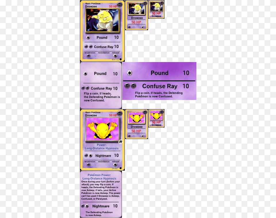 Drowzee Pokemon Card, Text, Paper Free Png