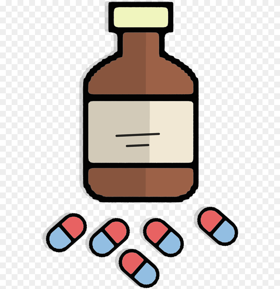 Drug Cartoon Pill Bottle, Medication, Device, Grass, Lawn Free Png Download