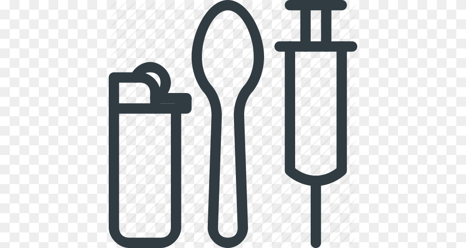Drug Heroin Lighter Spoon Syringe Tool Icon, Cutlery, Gate, Light Free Png