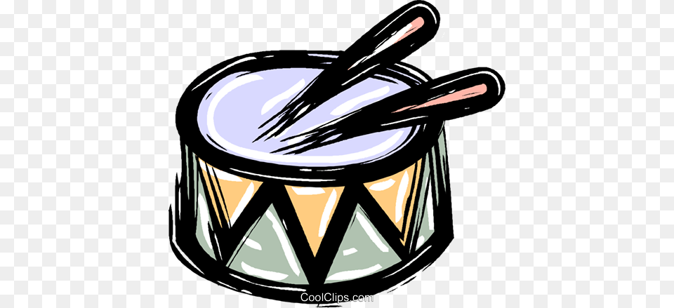 Drum And Drumsticks Royalty Vector Clip Art Illustration, Musical Instrument, Percussion Free Png