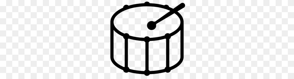 Drum Clipart, Gray Png