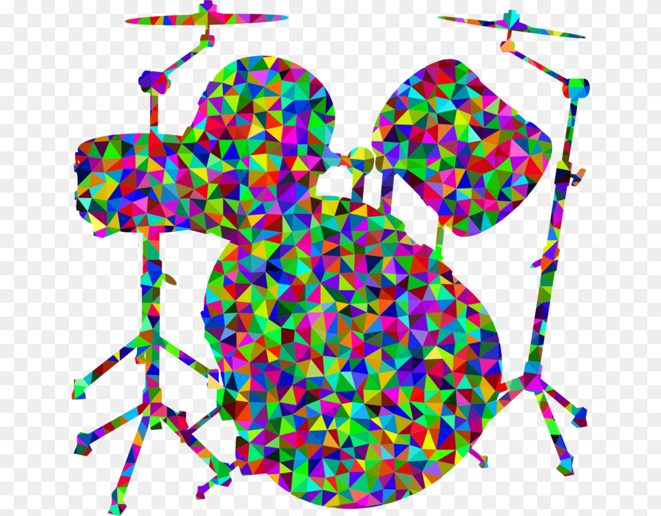 Drum Kits Percussion Silhouette Musical Instruments Art, Person, Pattern, Purple Free Transparent Png