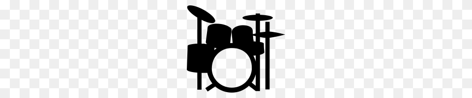 Drum Set Black And White Transparent Drum Set Black And White, Gray Png Image