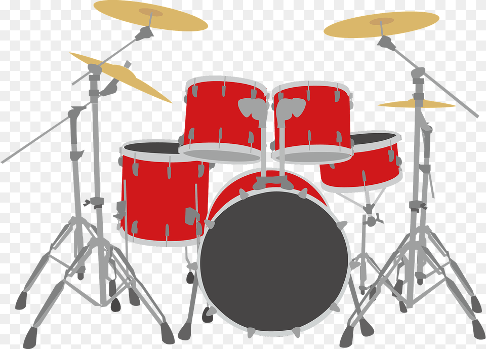 Drum Set Clipart, Musical Instrument, Percussion Free Png