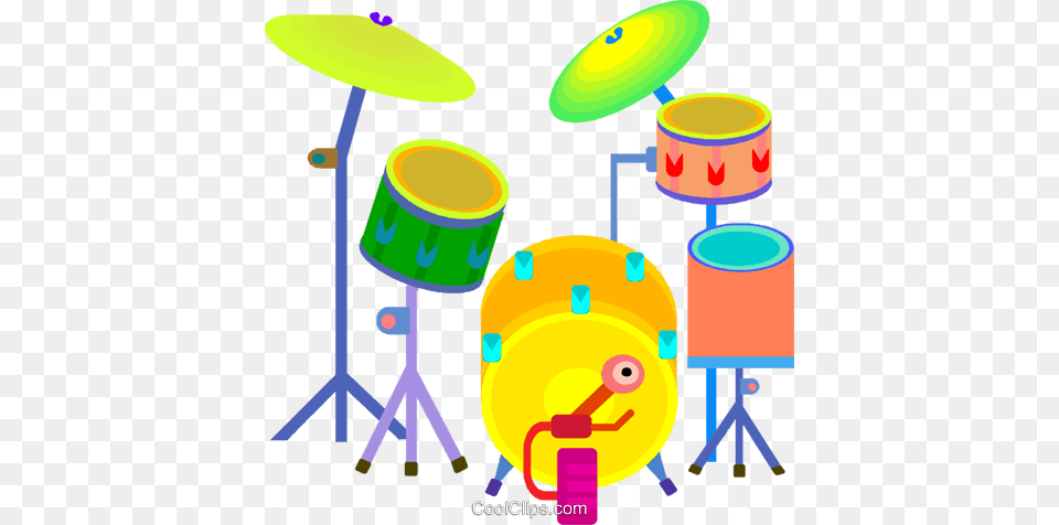 Drum Set Royalty Vector Clip Art Illustration, Tape, Musical Instrument, Percussion Png Image