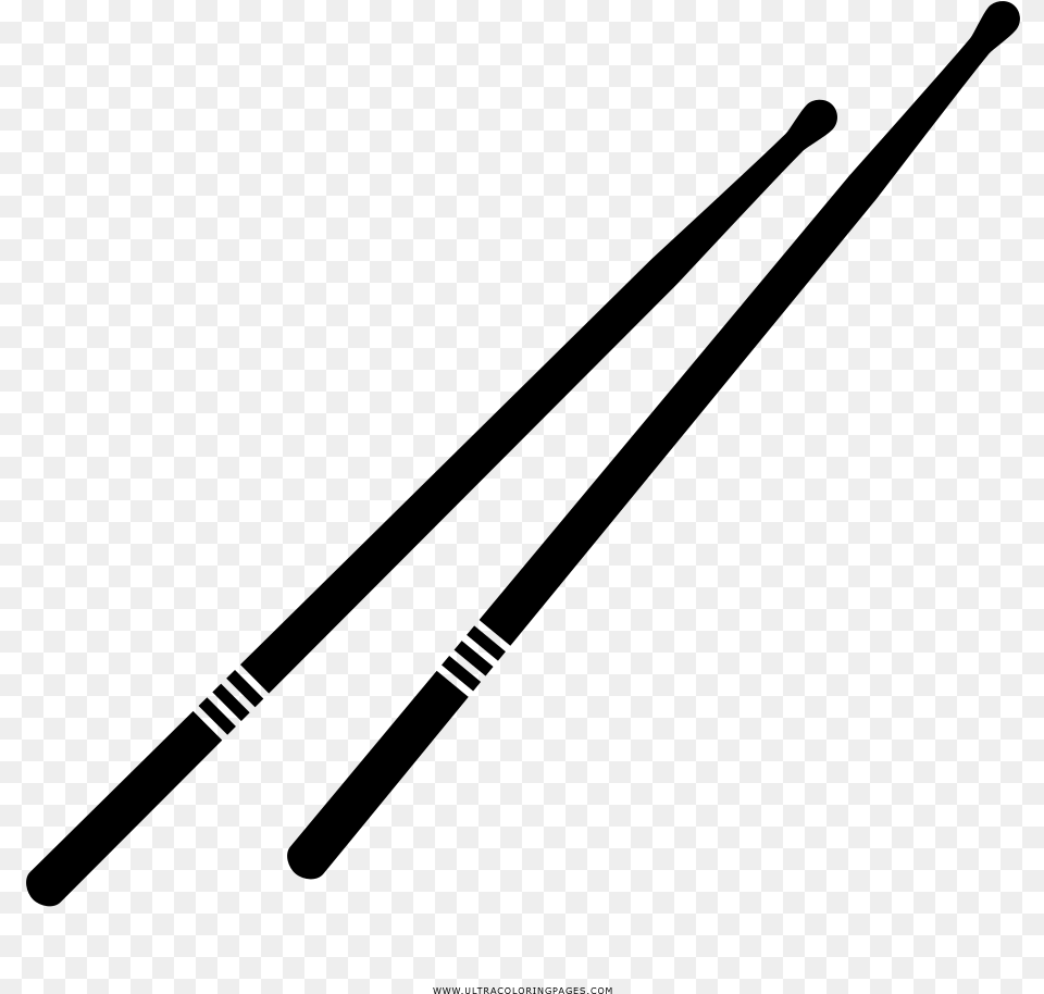 Drum Sticks Coloring, Gray Png Image