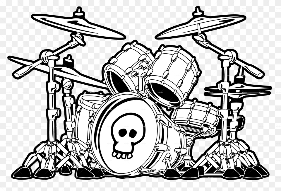 Drums Cartoon, Musical Instrument, Percussion, Drum, Vehicle Png Image
