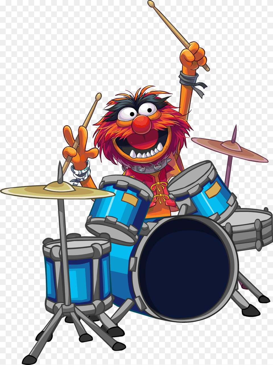 Drums Clipart Drum Roll Muppets Animal Drummer, Performer, Person, Musical Instrument, Leisure Activities Free Transparent Png