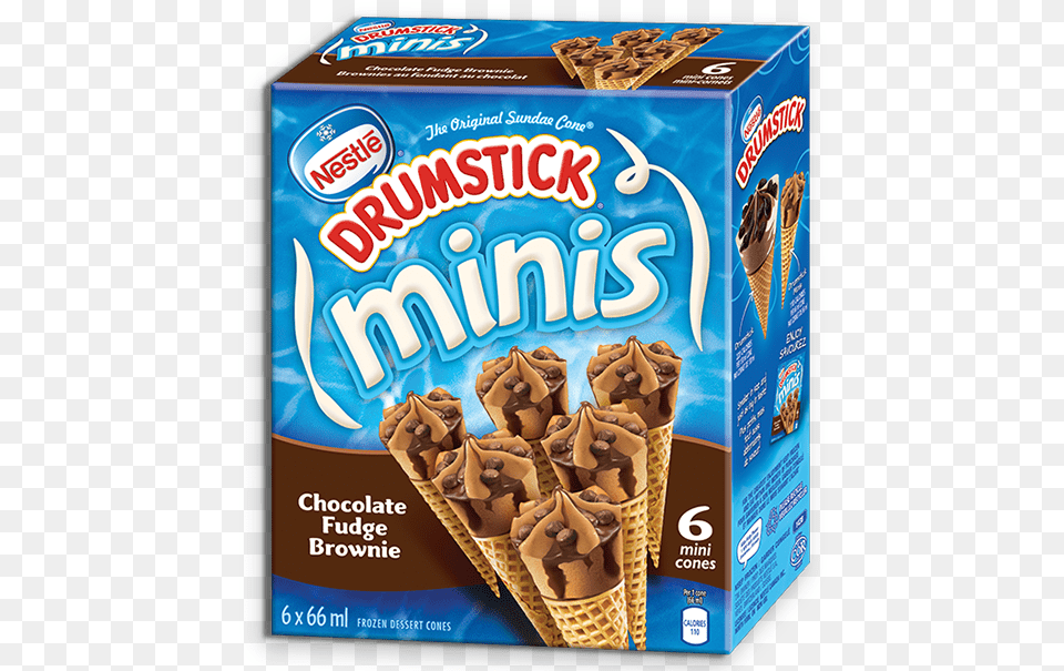 Drumstick Minis Chocolate Fudge Brownie Drumstick Minis, Cream, Dessert, Food, Ice Cream Free Png