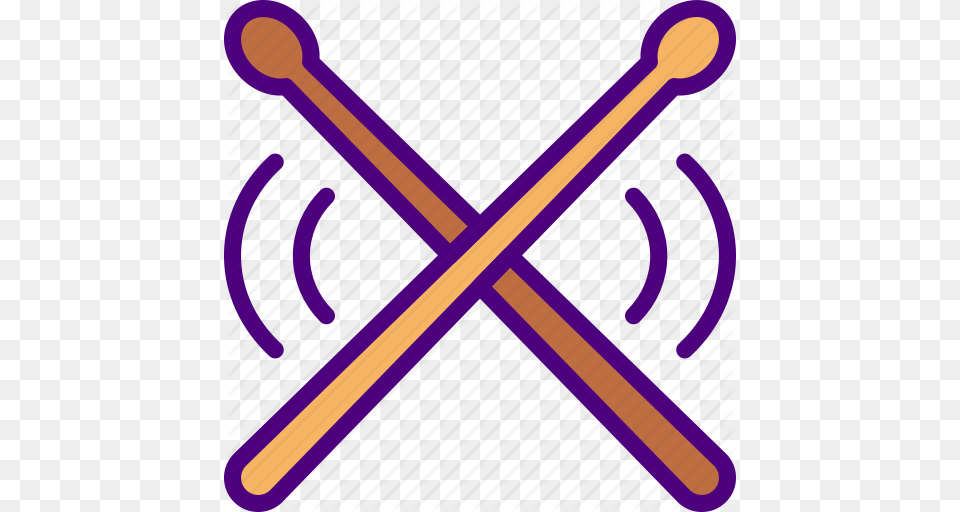 Drumsticks Music Sing Song Sound Icon, Baton, Stick, Cutlery, Field Hockey Free Transparent Png