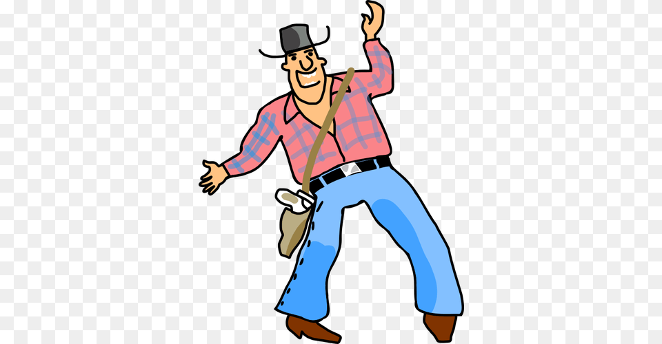 Drunk Cowboy Vector Clip Art, Clothing, Pants, People, Person Png Image