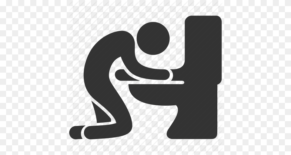 Drunk Puke Restroom Throw Out Toilet Vomit Wc Icon, Kneeling, Person, Text Free Png