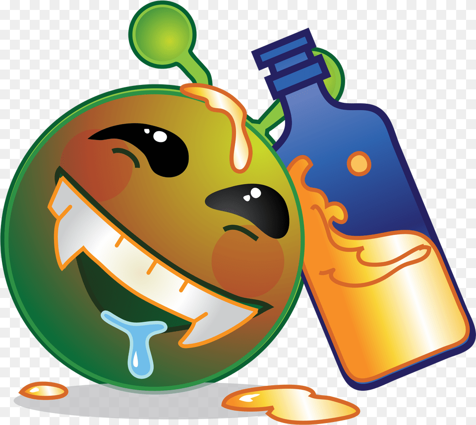 Drunk Smiley, Brush, Device, Tool, Bottle Png Image