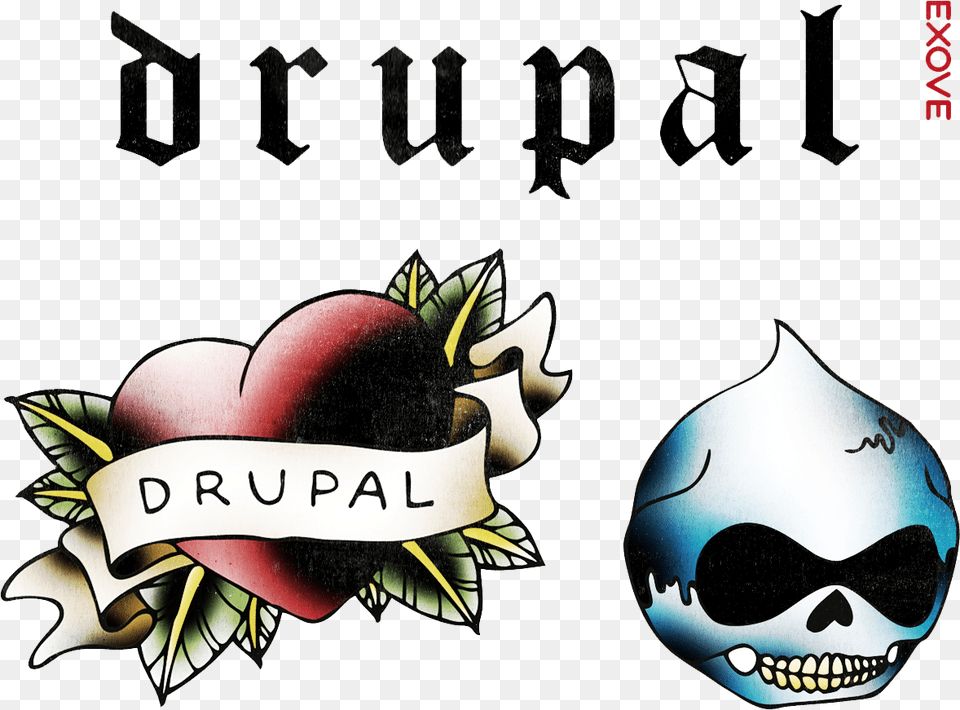 Drupal Front Drupal Tattoo, Book, Publication, Logo, Advertisement Png