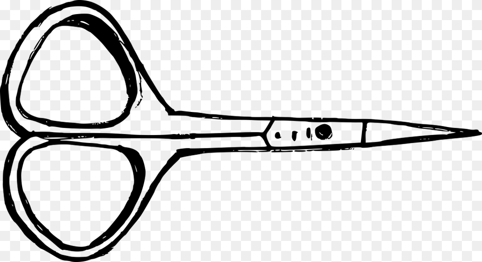 Drwing Scissors, Gray Png