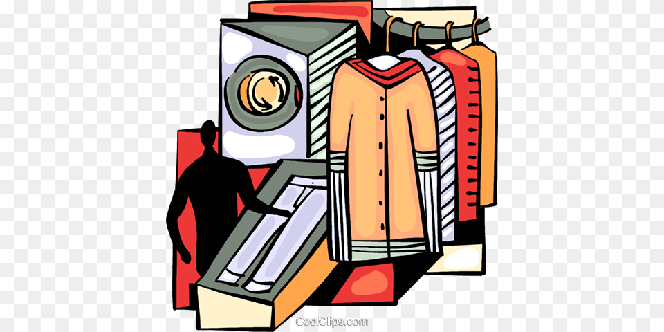 Dry Cleaners Royalty Vector Clip Art Illustration, Adult, Male, Man, Person Free Png Download