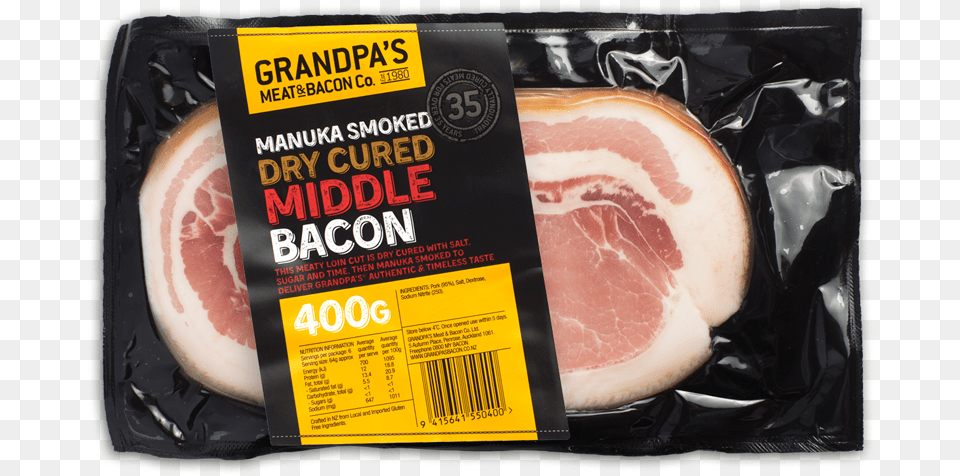 Dry Cured Middle Bacon 400g Bacon Brands Nz, Food, Meat, Pork, Ham Png