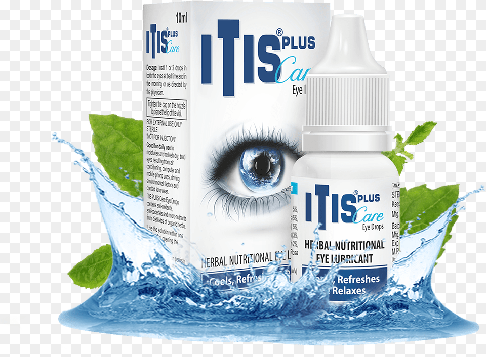 Dry Eye Drops Cover Image Eye Drop, Advertisement, Herbs, Mint, Plant Png