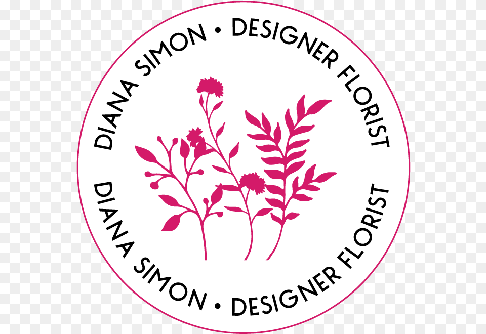 Ds Roundlogo2 Diana Simon Designer Florist Circle, Sticker, Logo, Flower, Plant Png Image