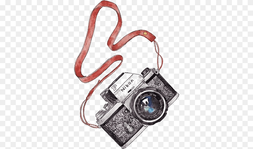 Dslr Camera Drawing Watercolor, Accessories, Strap, Bag, Handbag Free Transparent Png