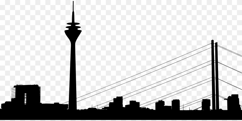 Dsseldorf Skyline Rhine Tv Tower Rheinturm, Gray Free Transparent Png