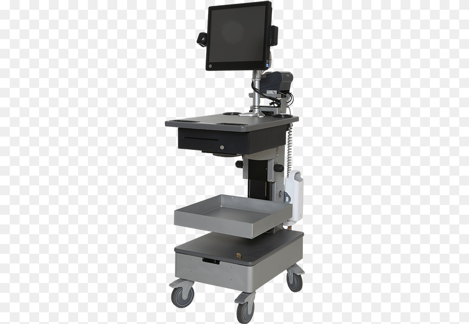 Dtg Retail Pos Workstation Cart 2019 Table, Furniture, Computer Hardware, Electronics, Hardware Png Image