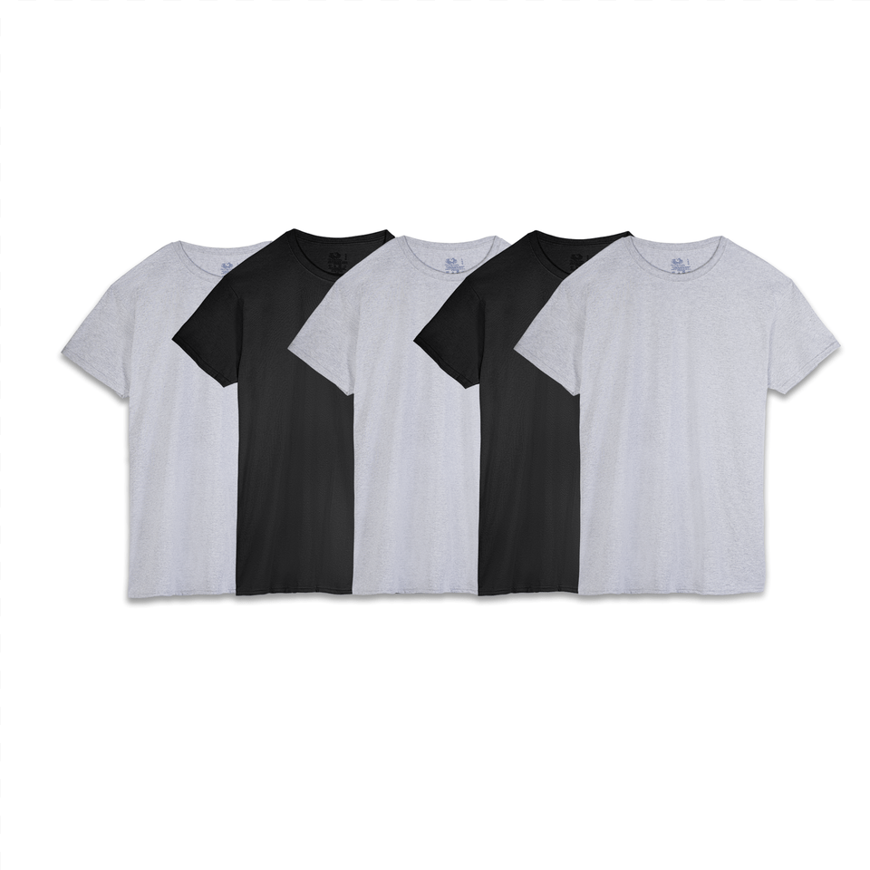 Dual Defense Blackgray Crew T Shirts 5 Pack Black, Clothing, Shirt, T-shirt Png Image