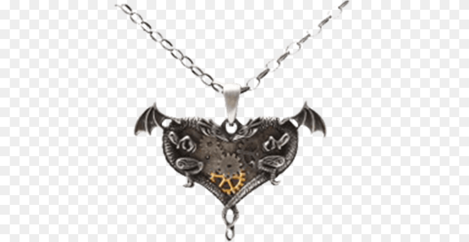 Dual Dragon Heart Steampunk Necklace Dual Dragons Heart Necklace, Accessories, Jewelry, Pendant Free Png Download