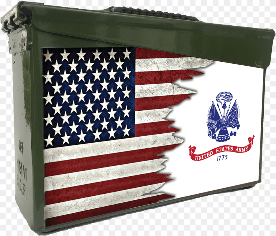 Dual Flag Us Army Custom Ammo Can Apollo 11 Flown Flag, American Flag, Adult, Bride, Female Png