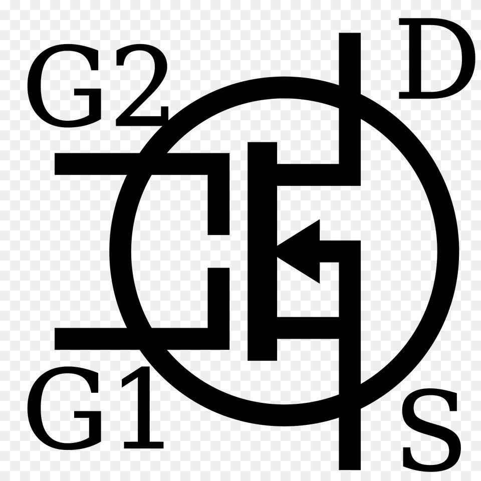Dual Gate N Channel Igfet Clipart, Cross, Symbol, Text Png