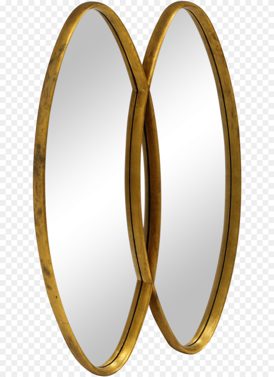 Dual Interlocking Oval Gold Frame Mirror For Sale Circle, Photography, Bow, Weapon Png