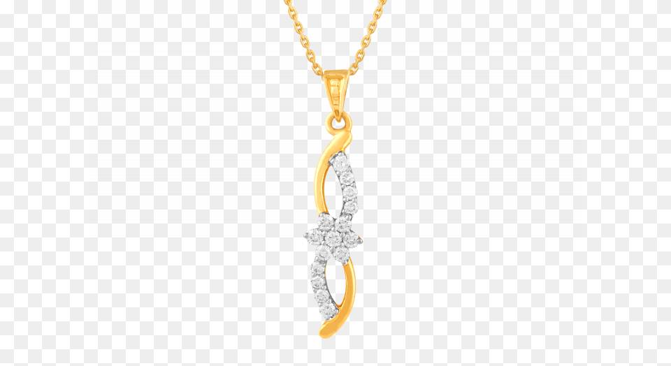 Dual Tone Flora Diamond Pendant, Accessories, Gemstone, Jewelry, Necklace Free Png Download