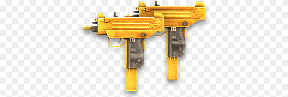 Dual Uzi Gold Render Uzi, Gun, Machine Gun, Weapon, Firearm Png