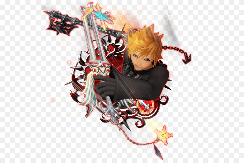 Dual Wield Roxas Kingdom Hearts Roxas Dual Wield, Book, Comics, Publication, Baby Free Png