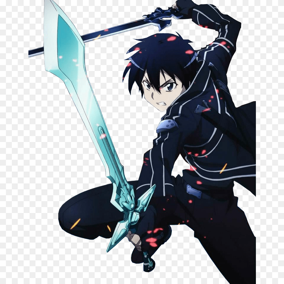 Dual Wielding Kirito Sao, Adult, Person, Man, Male Free Transparent Png
