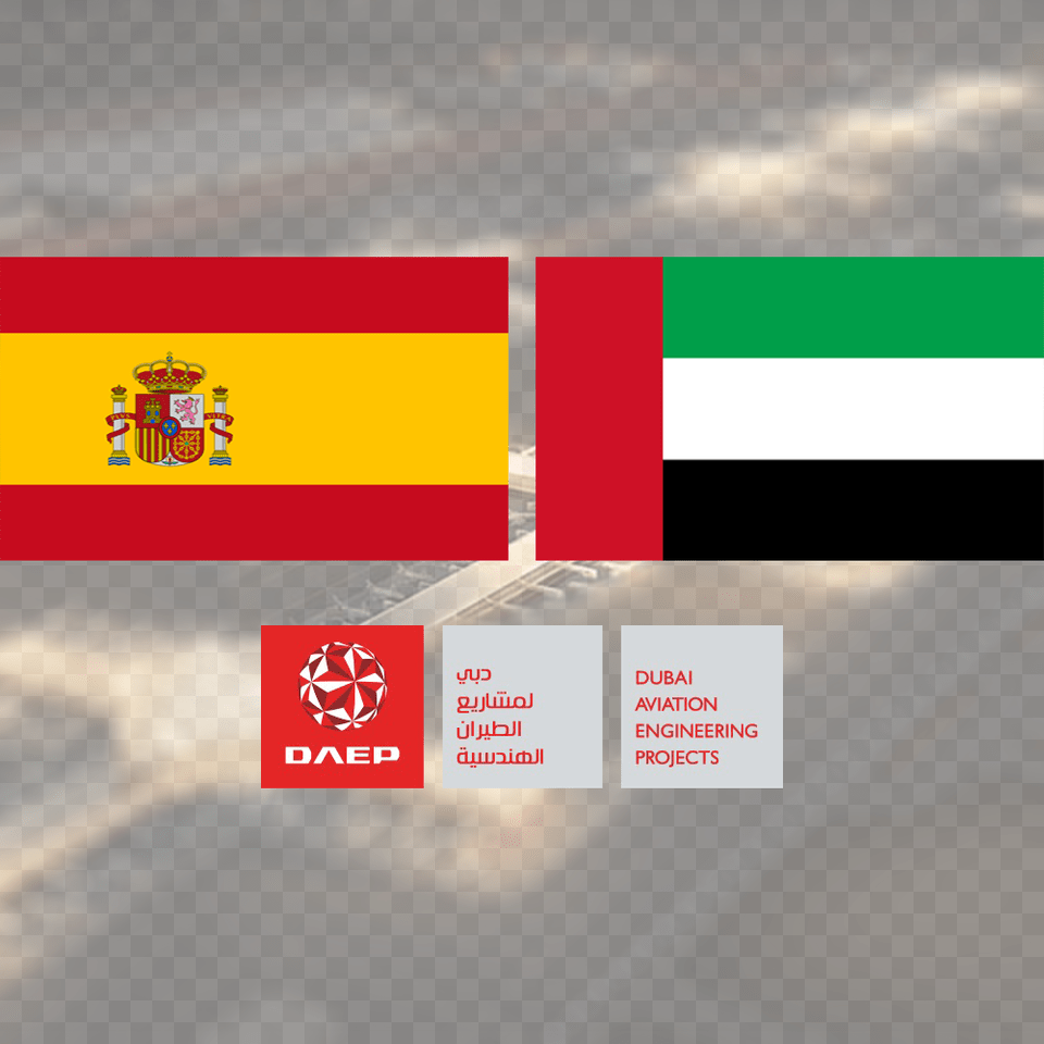 Dubai Aviation Engineering Projects Today Welcomed Spain Flag, Text, Advertisement Free Png Download