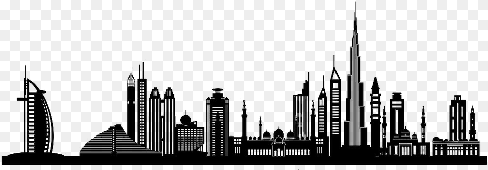 Dubai Silhouette Clip Art City Building Dubai Building Vector, Urban, Outdoors, Night, Nature Png