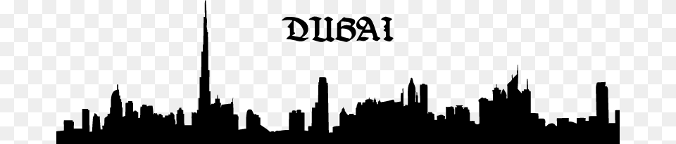 Dubai Skyline Gray Png Image
